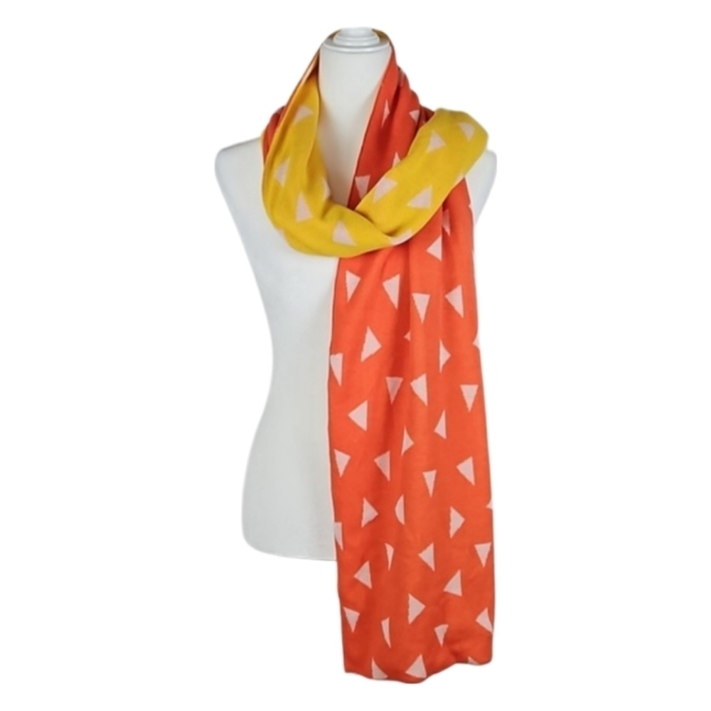 Elhoffer Extra Large Knit Scarf in Orange and Yellow